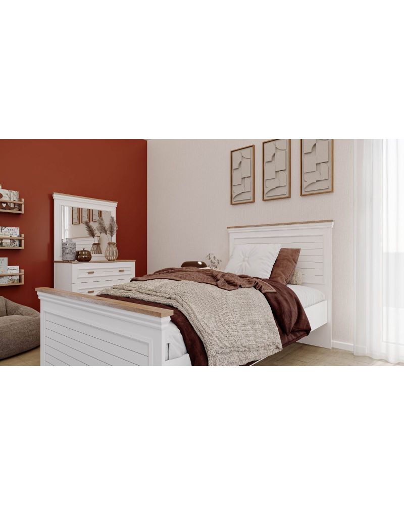 Letto Genç Odası Takımı(4 Kapılı Dolap+Karyola 100x200+Komodin+Çalışma Masası ve Üst Ünite+Kitaplık+Şifonyer+ayna )