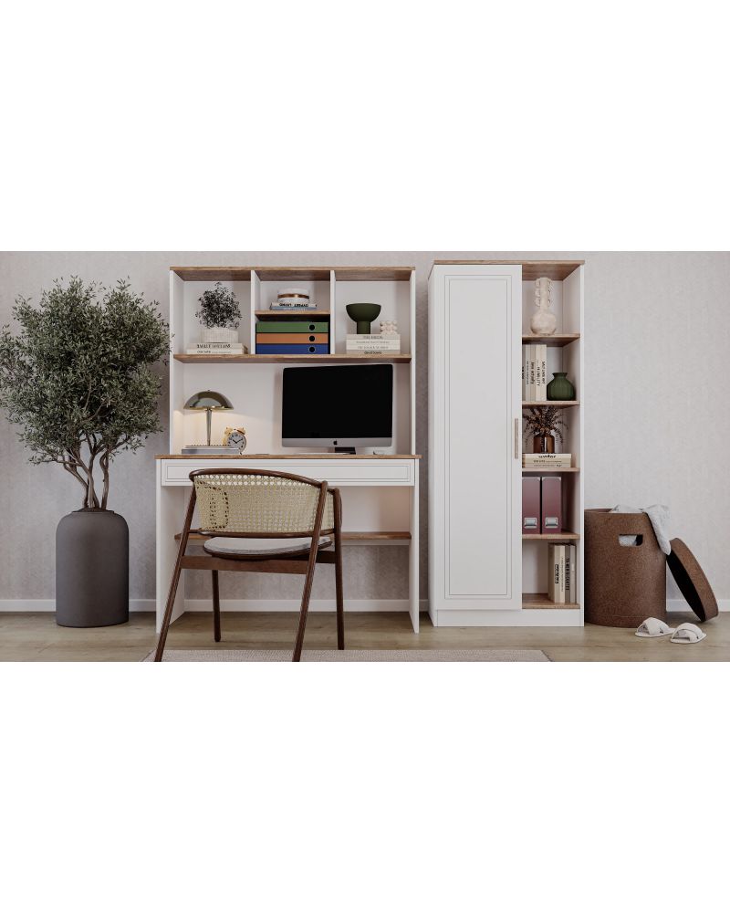 Mia Genç Odası (4 Kapılı Dolap+Karyola 100x200+Komodin+Çalışma Masası ve Üst Ünite+Kitaplık+Şifonyer )