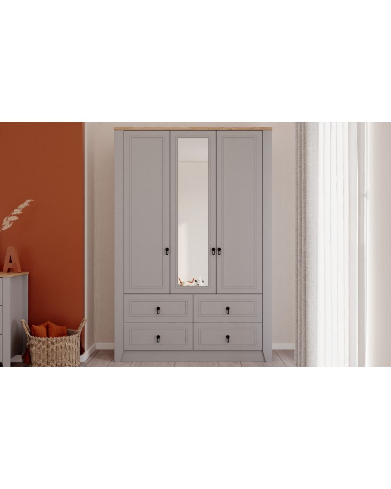 Craft Genç Odası (3 Kapılı Dolap+Karyola 100x200+Komodin+Çalışma Masası ve Üst Ünite+Kitaplık+Şifonyer+ayna )
