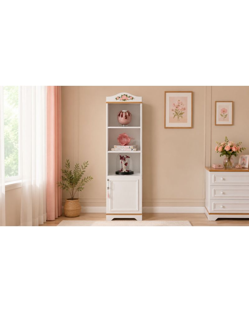 Flower Genç Odası(3 Kapılı Dolap+Karyola 100x200+Komodin+Çalışma Masası ve Üst Ünite+Kitaplık+Şifonyer+ayna )