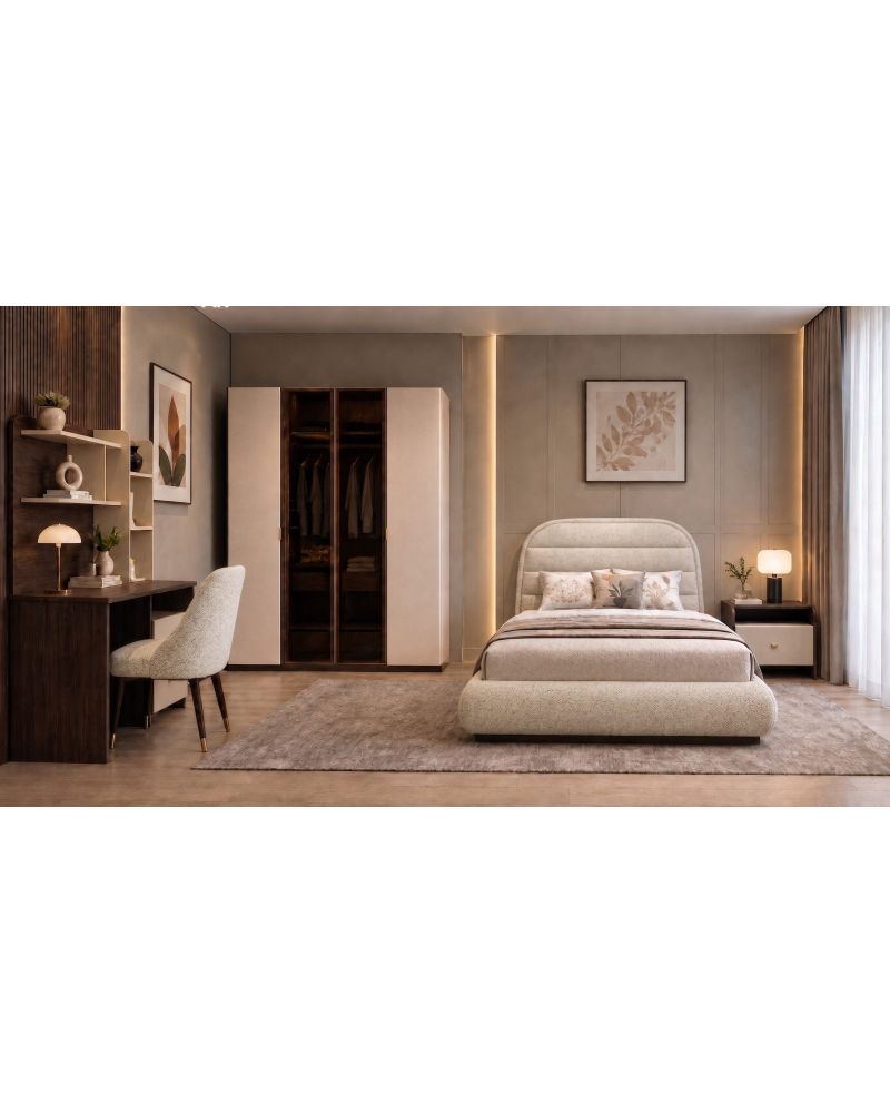 Mono Genç Odası (4 Kapılı Dolap+Karyola 100x200+Komodin+Çalışma Masası ve Üst Ünite+Kitaplık+Şifonyer+ayna )