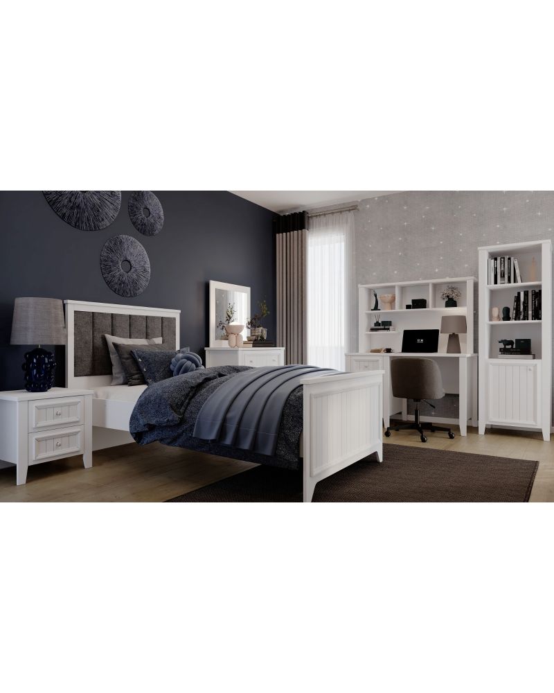 Lora Genç Odası Takımı (4 Kapılı Dolap+Karyola 100x200+Komodin+Çalışma Masası ve Üst Ünite+Kitaplık+Şifonyer+ayna )