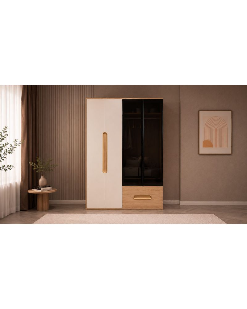 Vega Genç Odası (4 Kapılı Dolap+Karyola 100x200+Komodin+Çalışma Masası ve Üst Ünite+Kitaplık+Şifonyer+ayna )