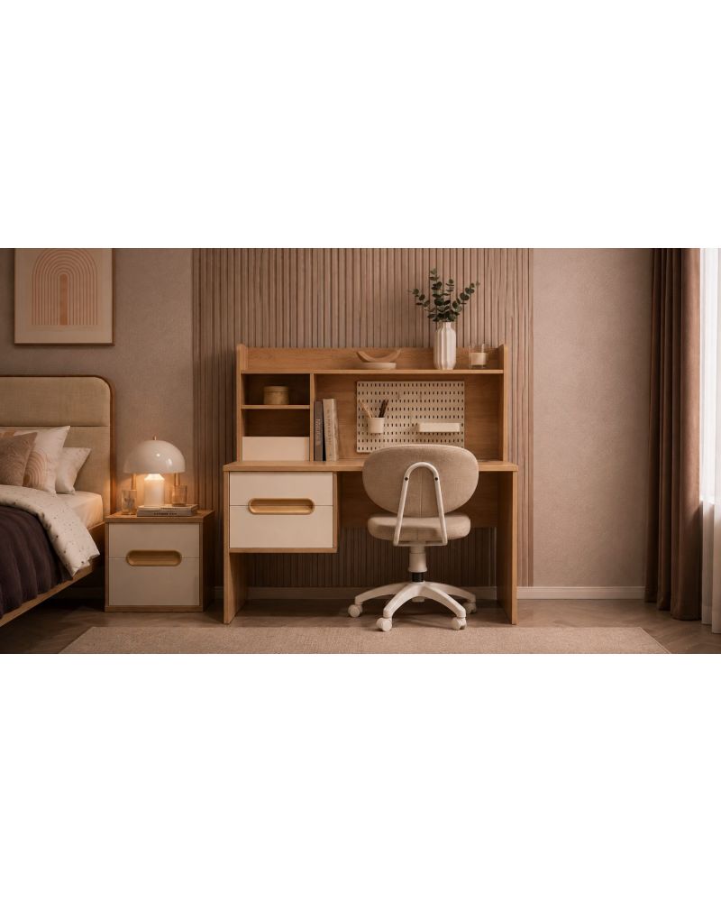 Vega Genç Odası (4 Kapılı Dolap+Karyola 100x200+Komodin+Çalışma Masası ve Üst Ünite+Kitaplık+Şifonyer+ayna )