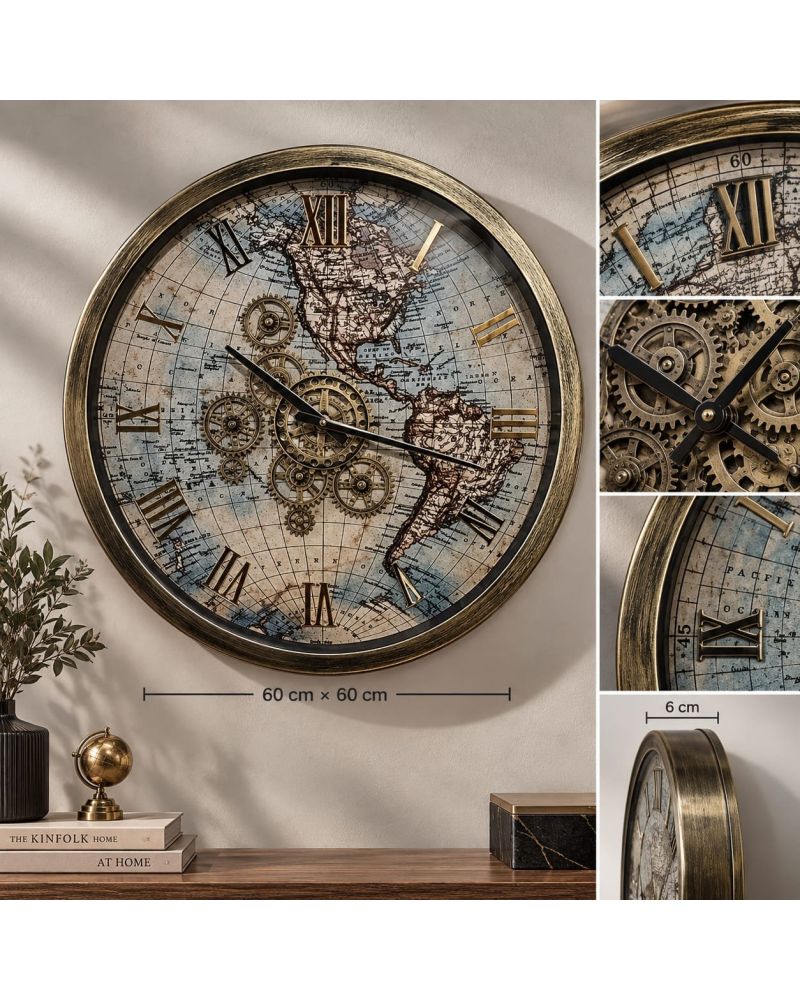Çarklı Duvar Saati - 60 cm