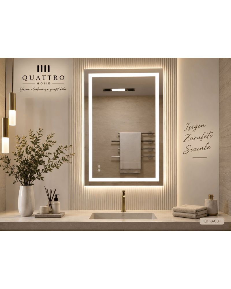 Dokunmatik Dimmer Özellikli LED Işıklı Banyo Aynası---80-60----90-70----100-80-----70-50