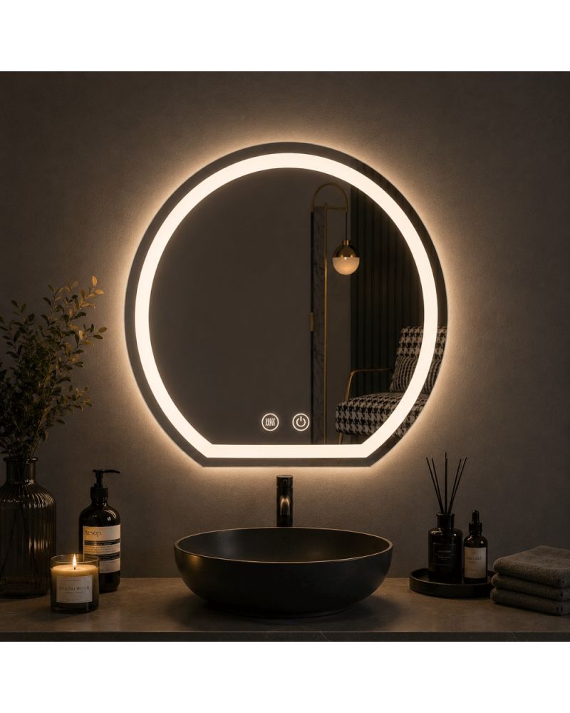 LED Aydınlatmalı Dokunmatik Dimmerli Dekoratif Makyaj Aynası