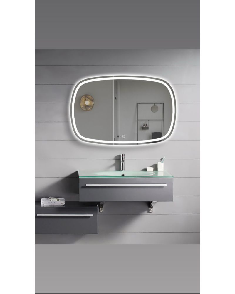 Dokunmatik Dimmer Özellikli Oval Işıklı Banyo Aynası