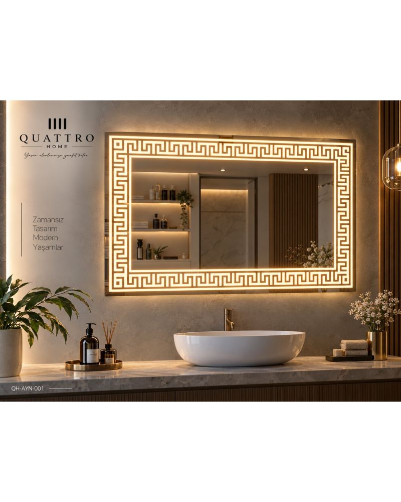 Dikdörtgen Dokunmatik Işıklı Banyo Aynası