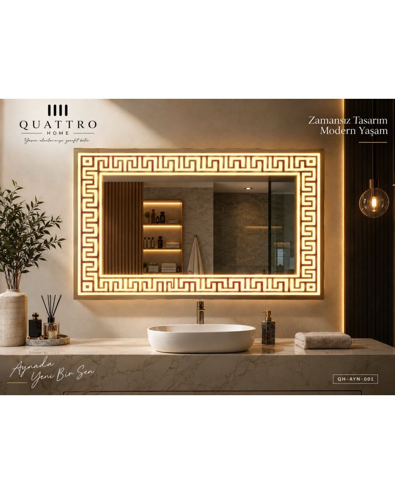 Dikdörtgen Dokunmatik Işıklı Banyo Aynası