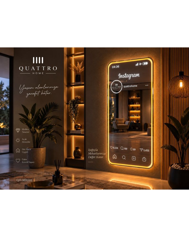 Dokunmatik Dimmer Özellikli LED Işıklı Aynalar