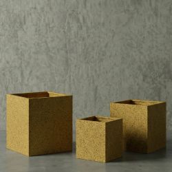 Angular Hafif Beton Saksı - Sarı