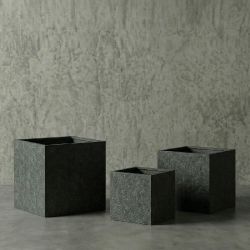 Angular Hafif Beton Saksı - Antrasit