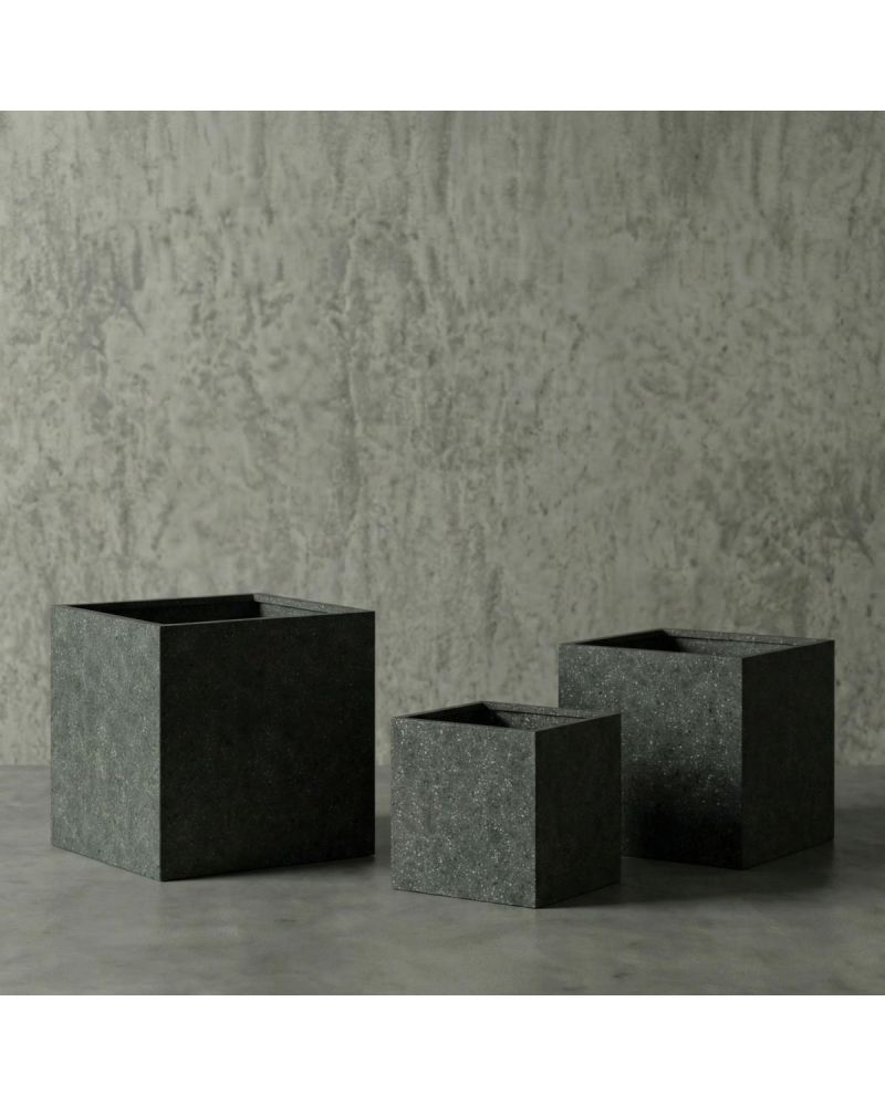 Angular Hafif Beton Saksı - Antrasit