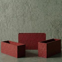 ECKIG Hafif Beton Saksı - Kırmızı