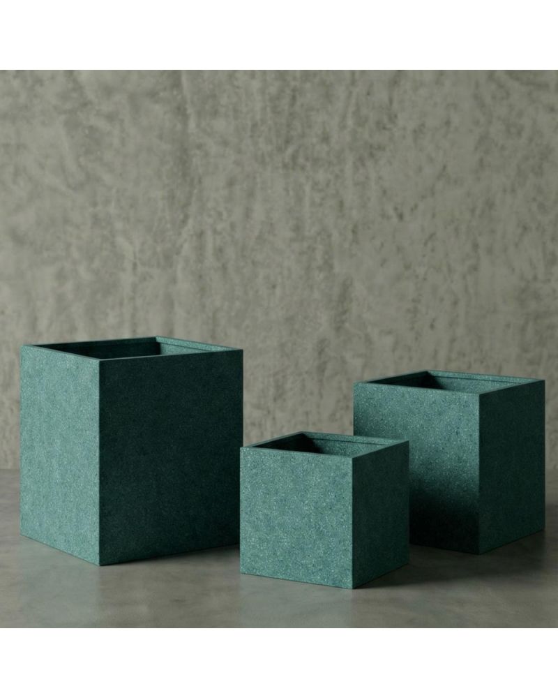 Angular Hafif Beton Saksı - Yeşil
