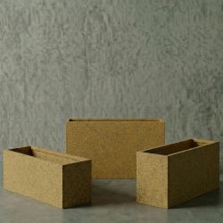 ECKIG Hafif Beton Saksı - Sarı