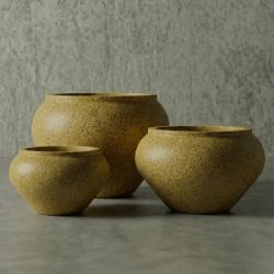 LOBBEN Hafif Beton Saksı - Sarı