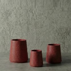 AROS Hafif Beton Saksı - Kırmızı