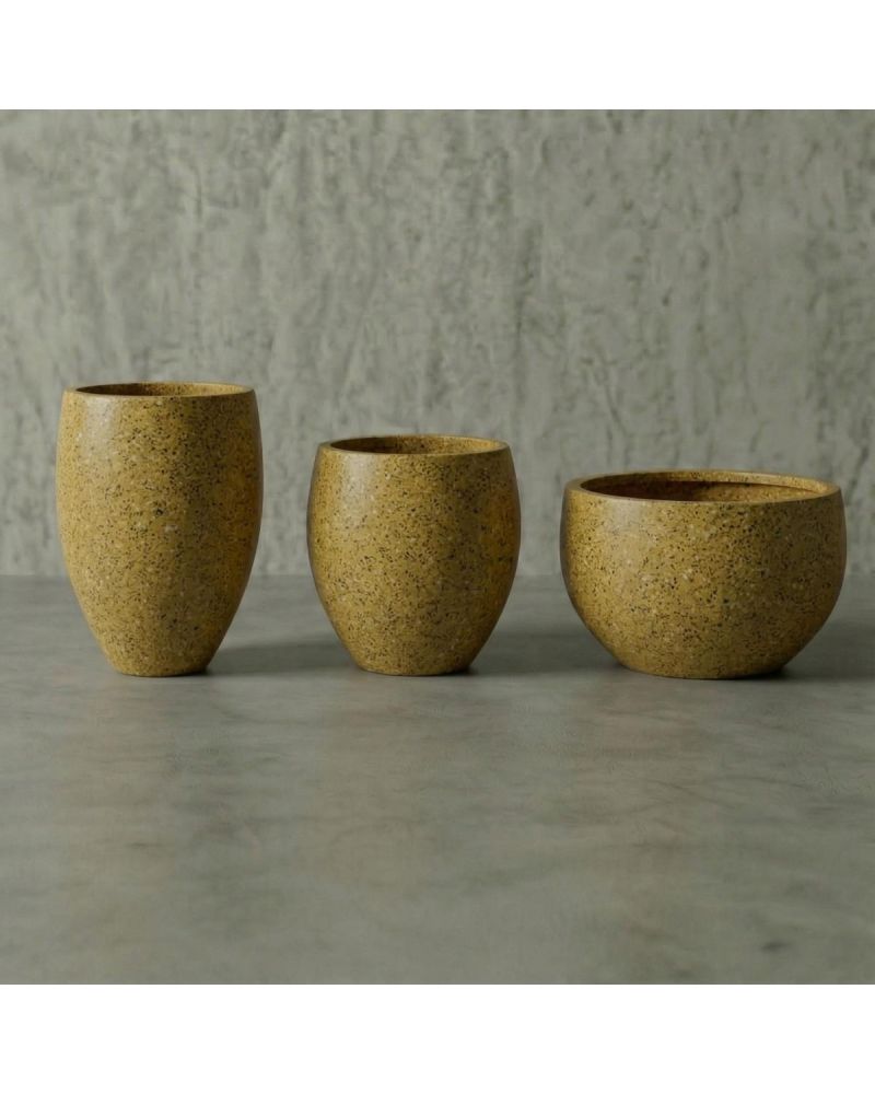 PRATICAL Hafif Beton Saksı - Sarı