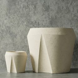 DOLINA Hafif Beton Saksı - Krem