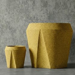 DOLINA Hafif Beton Saksı - Sarı