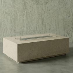Rectangle Hafif Beton Ateş Çukuru - Krem