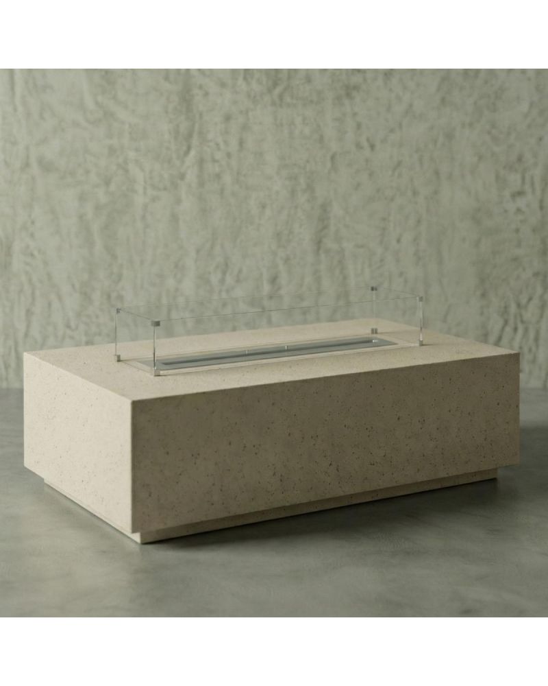 Rectangle Hafif Beton Ateş Çukuru - Krem