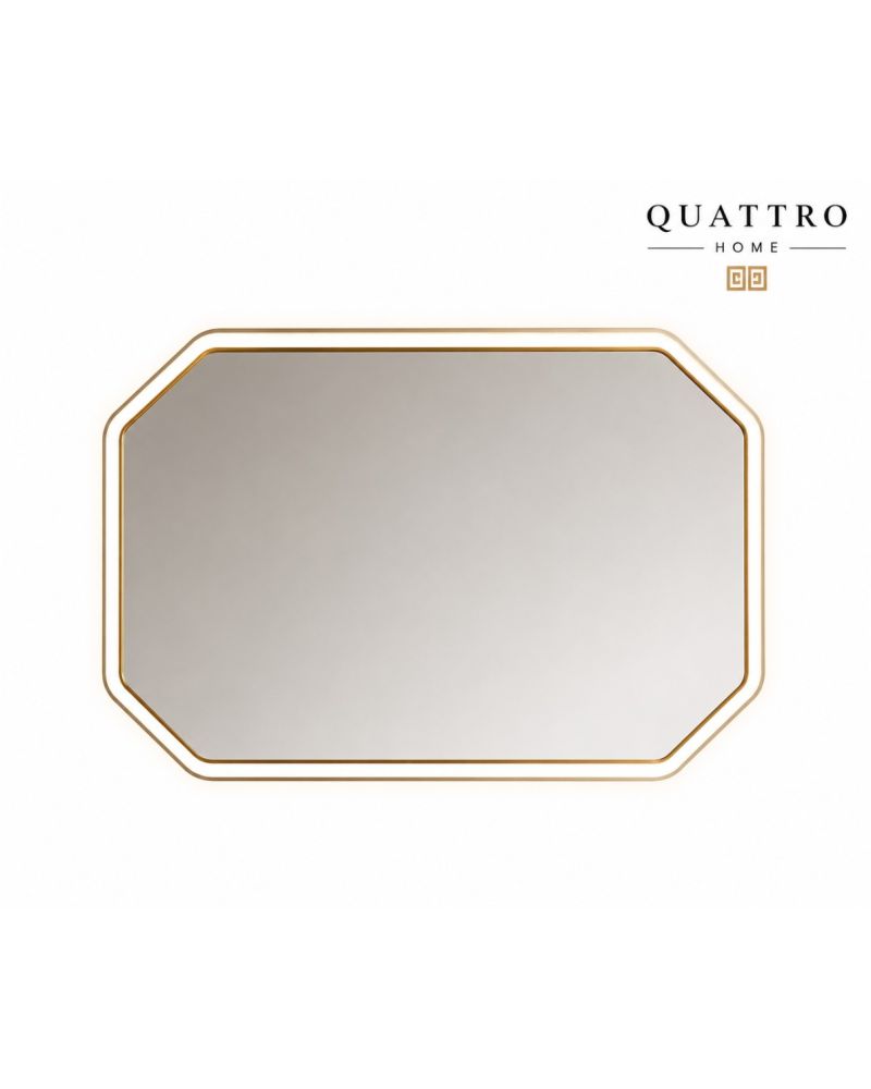 Auren Dekoratif LED Ayna | Gold Detaylı Modern Banyo Aynası