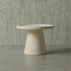 TRAY Hafif Beton Orta Sehpa - Krem