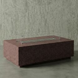 Rectangle Hafif Beton Ateş Çukuru - Kahverengi