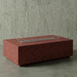 Rectangle Hafif Beton Ateş Çukuru - Kırmızı