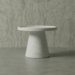 TRAY Hafif Beton Orta Sehpa - Beyaz