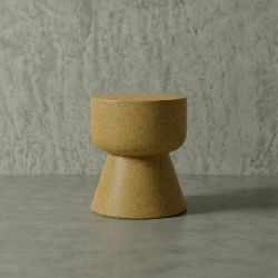 MUSTROOM Hafif Beton Yan Sehpa - Sarı