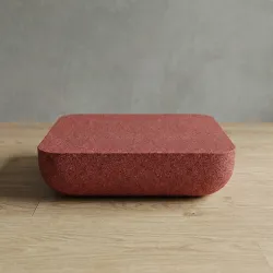 CURVE Hafif Beton Orta Sehpa - Kırmızı