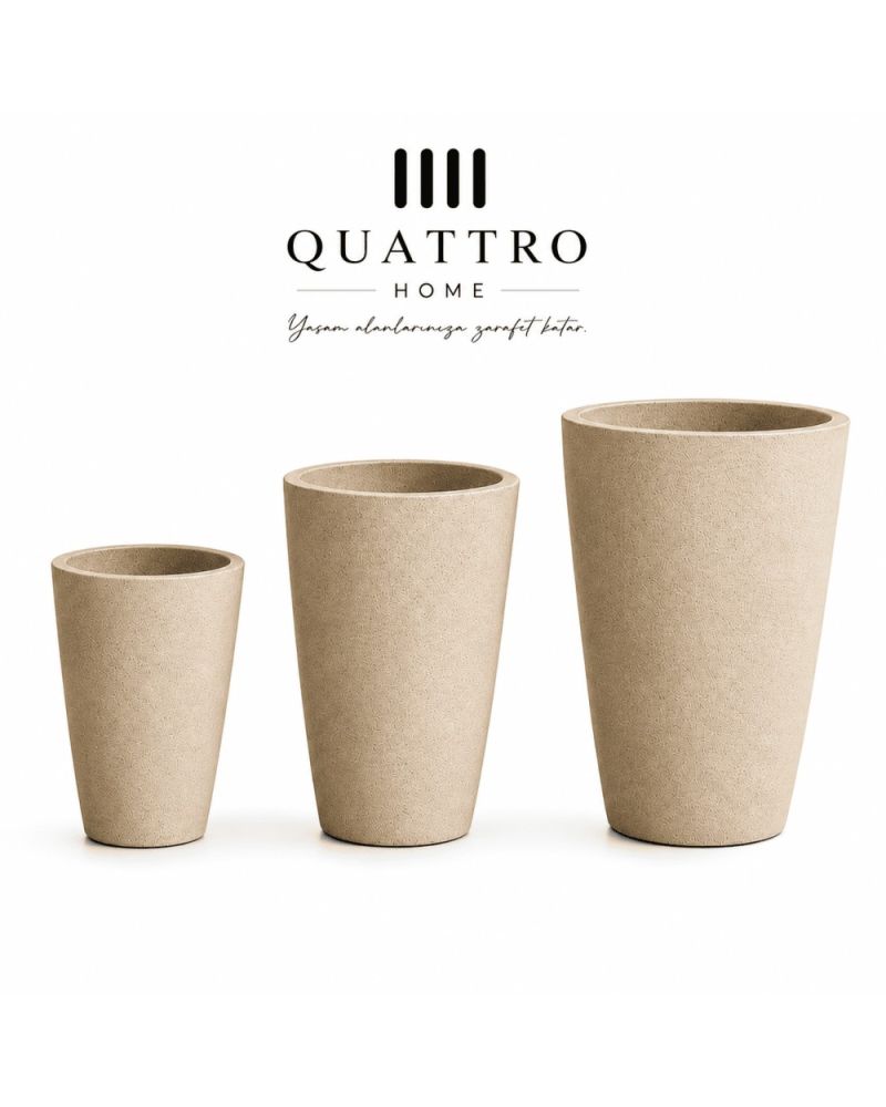 Quattro Home Natura Serisi Saksı Modern İç ve Dış Mekan Saksı