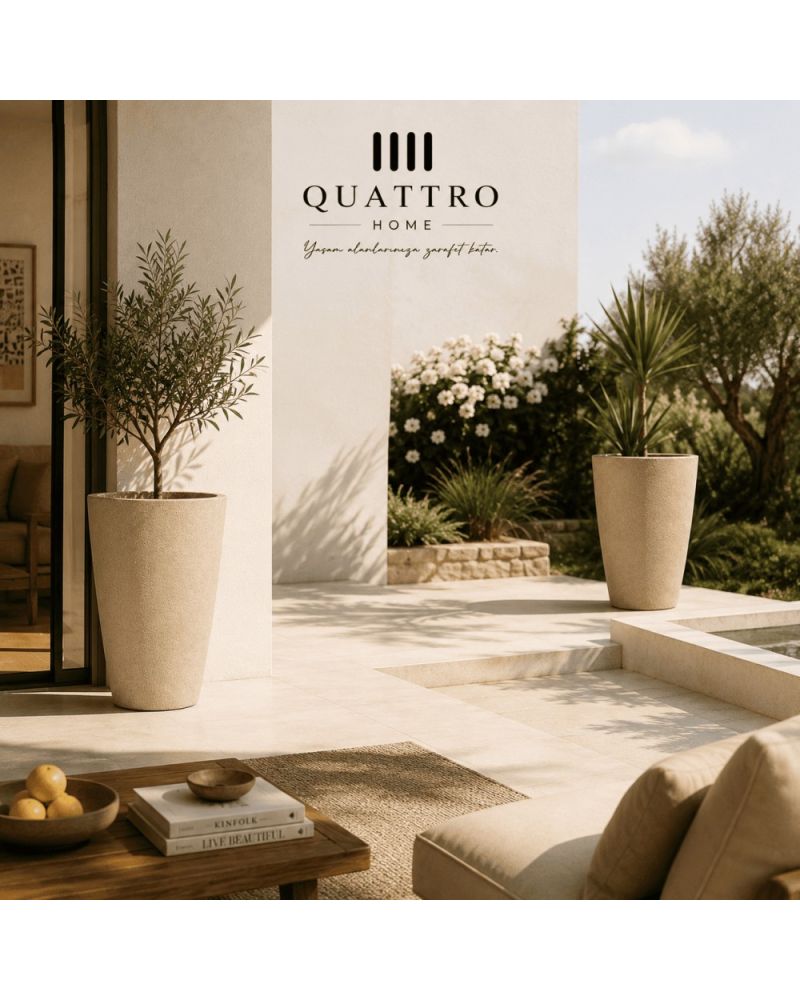 Quattro Home Natura Serisi Saksı Modern İç ve Dış Mekan Saksı