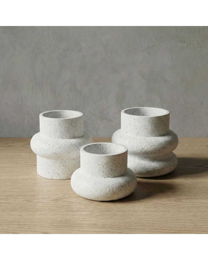 RING Hafif Beton Saksı - Beyaz