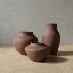 CUBE Hafif Beton Saksı - Kahverengi