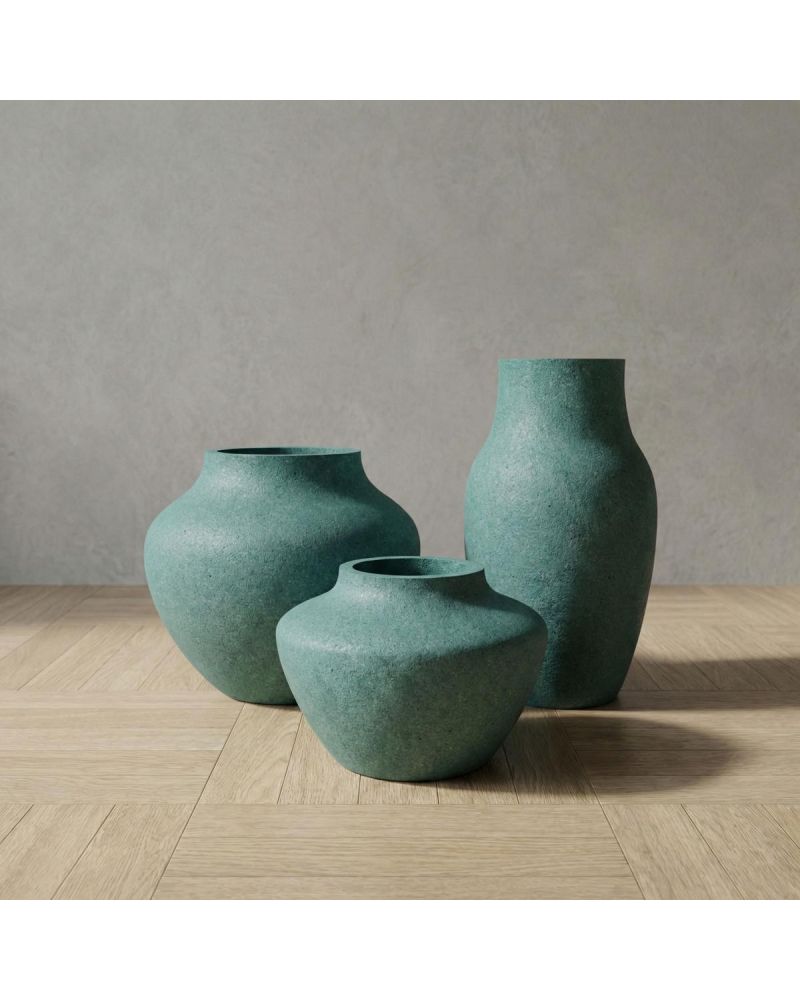 CUBE Hafif Beton Saksı - Yeşil