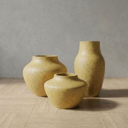 CUBE Hafif Beton Saksı - Sarı