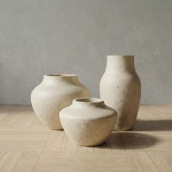 CUBE Hafif Beton Saksı - Krem