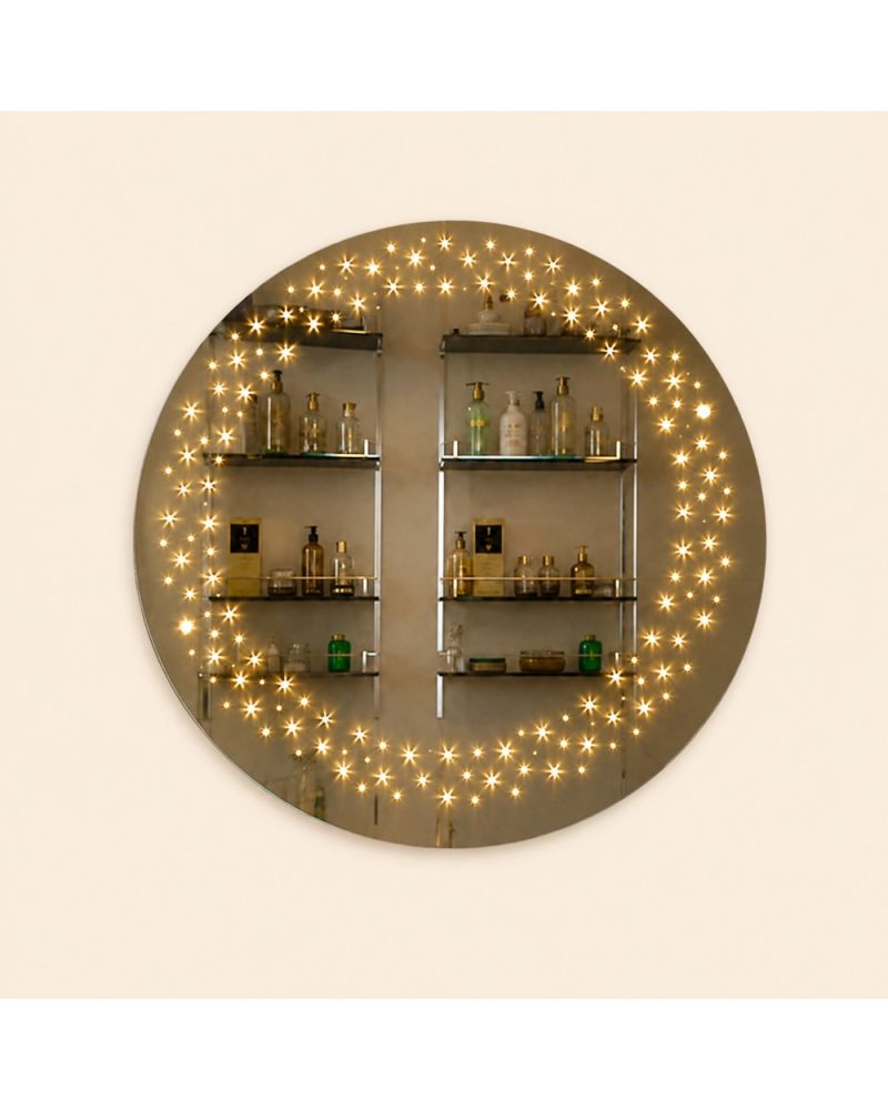 Stella LED Aydınlatmalı Banyo Aynası | Yıldız Detaylı Yuvarlak LED Ayna