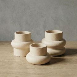 RING Hafif Beton Saksı - Krem