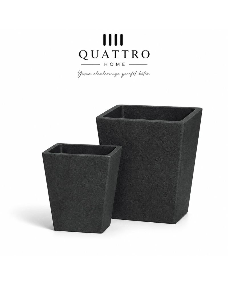 Quattro Home Orion Serisi Kare Saksı Modern İç ve Dış Mekan Saksı