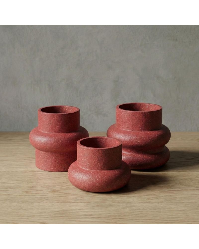 RING Hafif Beton Saksı - Kırmızı