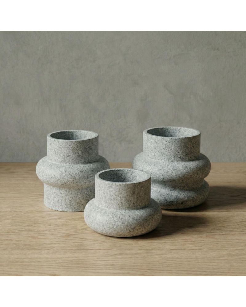 RING Hafif Beton Saksı - Açık Gri