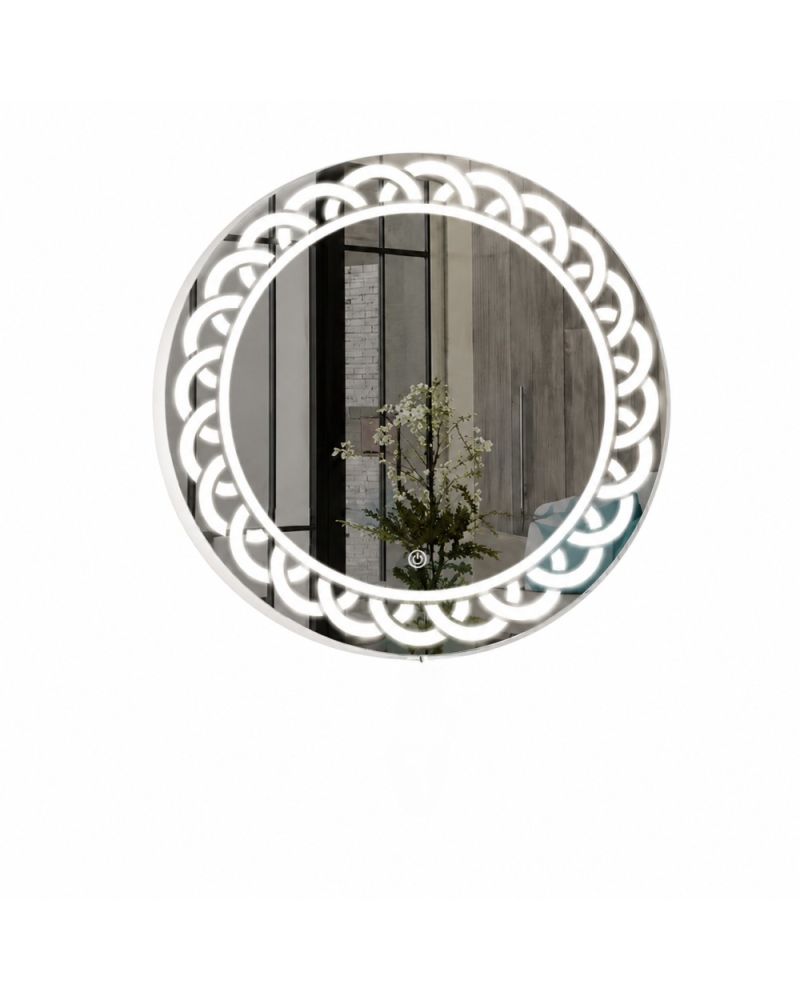 Luxora LED Ayna | Taş Detaylı Yuvarlak Işıklı Banyo Aynası