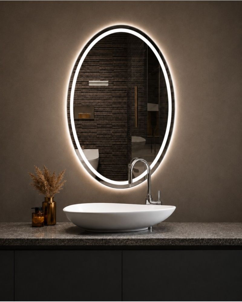 Ovalea LED Aydınlatmalı Banyo Aynası Quattro Home