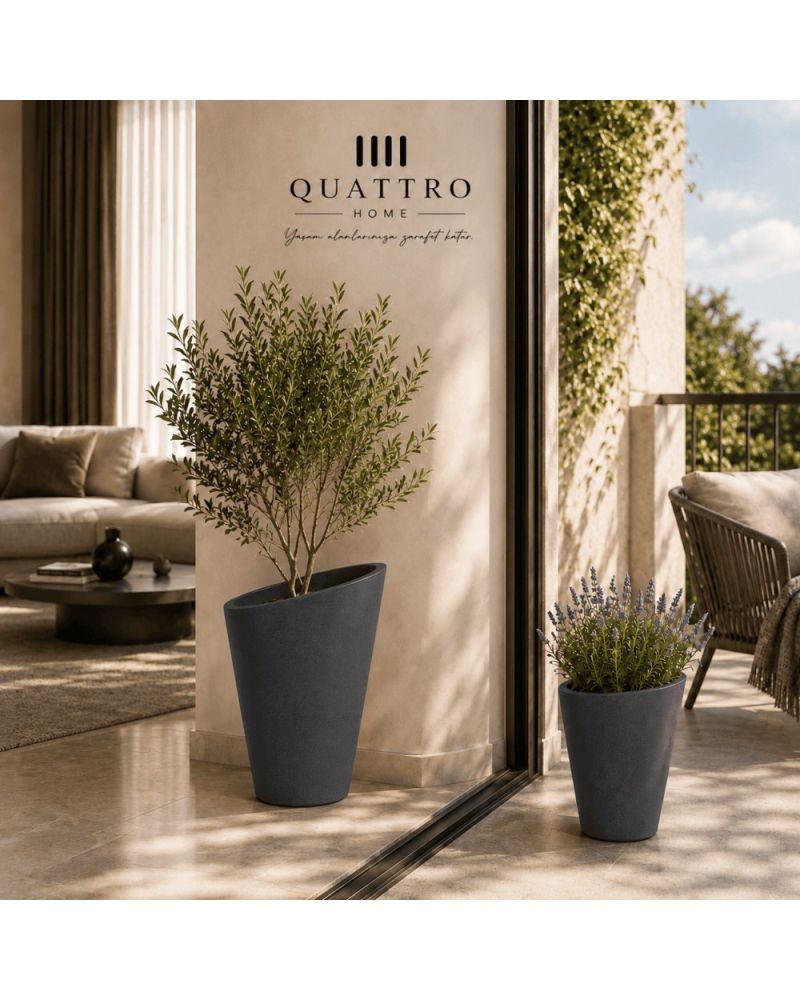 Quattro Home Orbita Valencia Serisi Saksı Modern İç ve Dış Mekan Saksı
